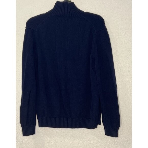 Men’s J.Crew Full Zip Sweater Sz XL Navy Blue 81686 100% Cotton Zips Up Or Down - Picture 7 of 9